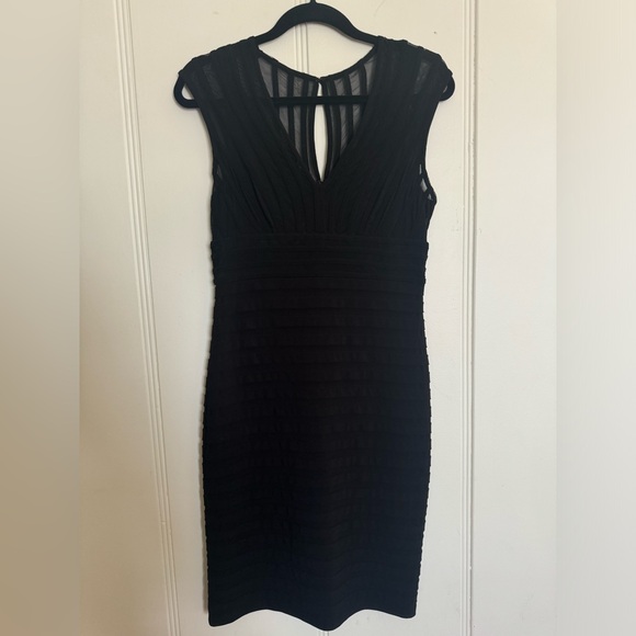 Adrianna Papell Pleated Jersey Sheath Midi Dress, Black, Size 6 - Picture 7 of 14